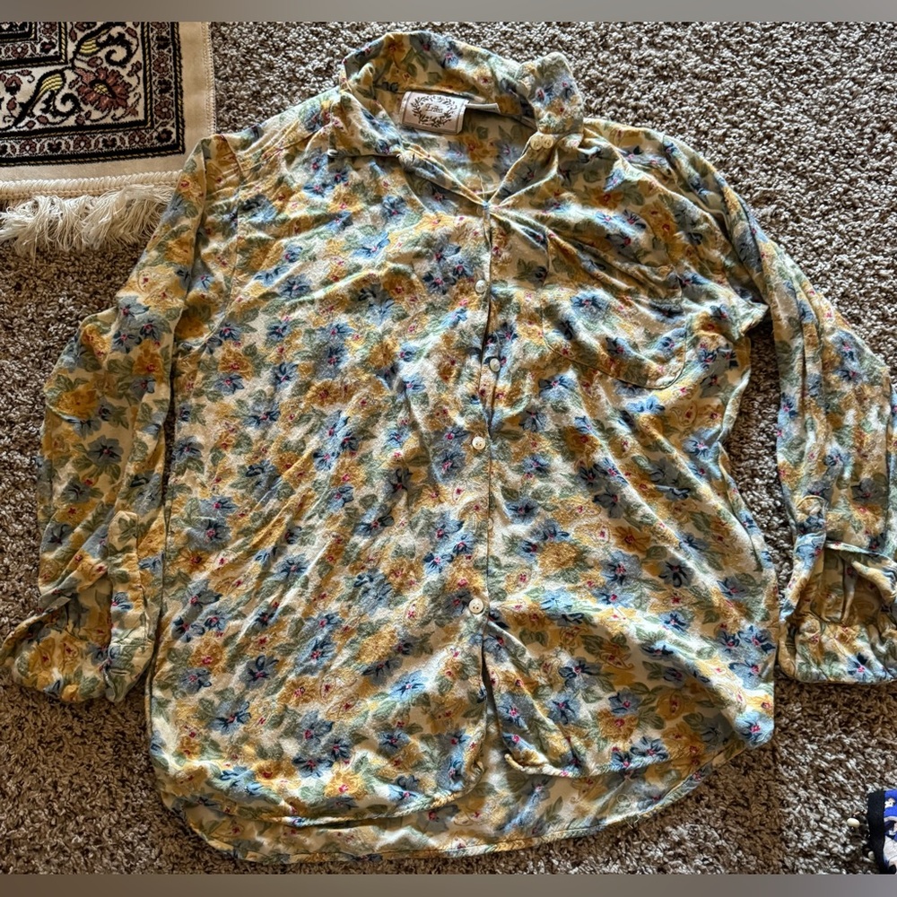 Erika Vintage Button Up Floral Top